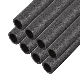 sourcing map Foam Tube 1.64 Ft Length 0.98in ID 1.37in OD Hollow Pipe Cover for Protecting Pipes and Heat Preservation Black 8 Pack