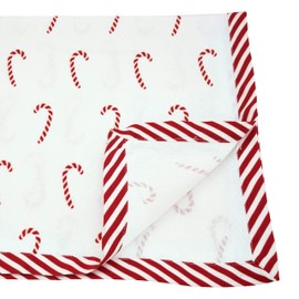 SARO LIFESTYLE Peppermint Design Candy Cane Print Table Runner, 16" x 72", Red