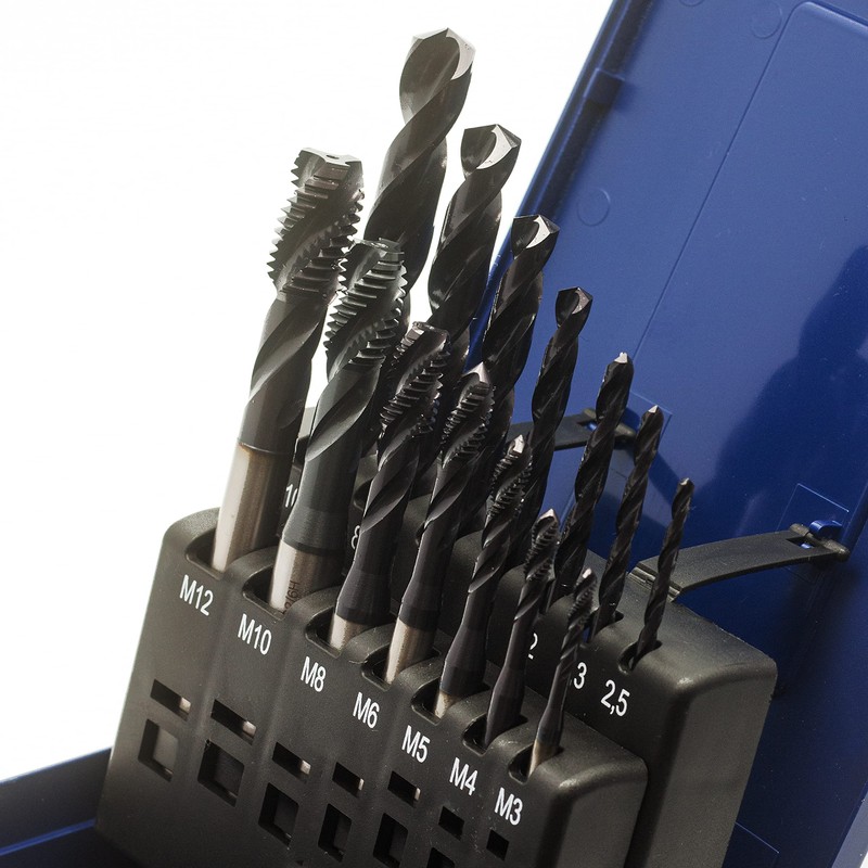 WSH-TOOLS TiAlN Machine Tap Set Blind Hole M3, M4, M5,