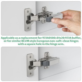 Cabinet Hinge Damper(Pack of 20),Straight Arm Full Overlay Hinge for Doors, Nickel Plated Finish use for 973A0500.01x20 973A