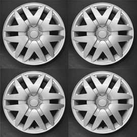 Wheel Cover; 16 Inch; 6 Split Spoke; Silver; Plastic; Set of 4; Spring Steel Clip Fits 2004-2010 Toyota Sienna