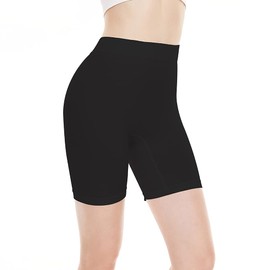 BATHRINS Short Leggings Women's Cool Summer High Waist Long Anti-Friction Women Under Skirt Underpants Comfortable Knee Length Cycling Shorts, black