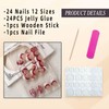 Jremg Christmas Press on Nails Short Square Fake Nails with