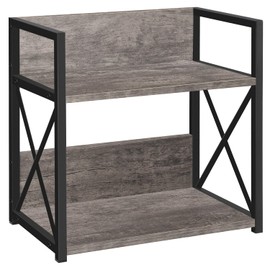 YINMIT Countertop Shelf Organizer,Coffee Bar Accessories Organizer,Spice Rack Organizer,Coffee Counter Shelf Organizer,2 Tier Coffee Organizer Station for Mugs,Cups,Cream,Syrup(Grey, Medium)