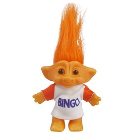 Vintage Troll Dolls, Lucky Doll Chromatic Adorable for Collections, School Project, Arts and Crafts, Party Favors - 7.5" Tall(Include The Length of Hair) (Orange)