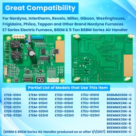 1006801R Control Board 1006800/1 For Nordyne Intertherm Revolv Miller E7 & B6 Series Electric Furnace Air Handler Printed Circuit Board w/Electric Heat, Fixed-Speed High-Efficiency, Single Stage