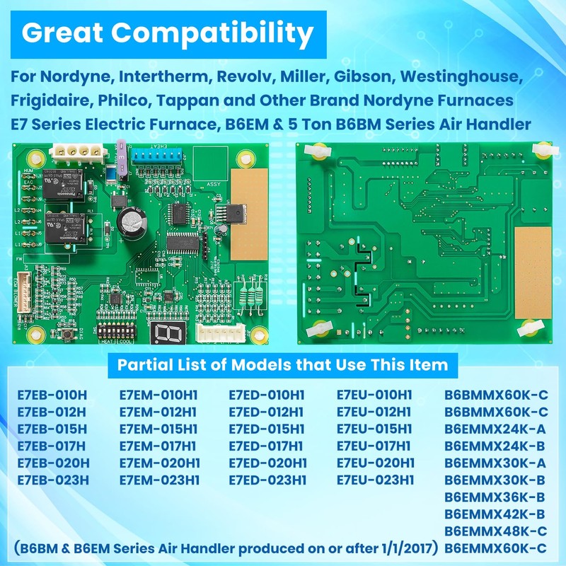 1006801R Control Board 1006800/1 For Nordyne Intertherm Revolv Miller E7