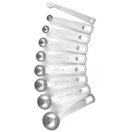 ieron 9 Pcs Stainless Steel Measuring Spoons, Measuring Cups Teaspoon for Baking Dry and Liquids Safe Good Kitchen Tool Rebusable