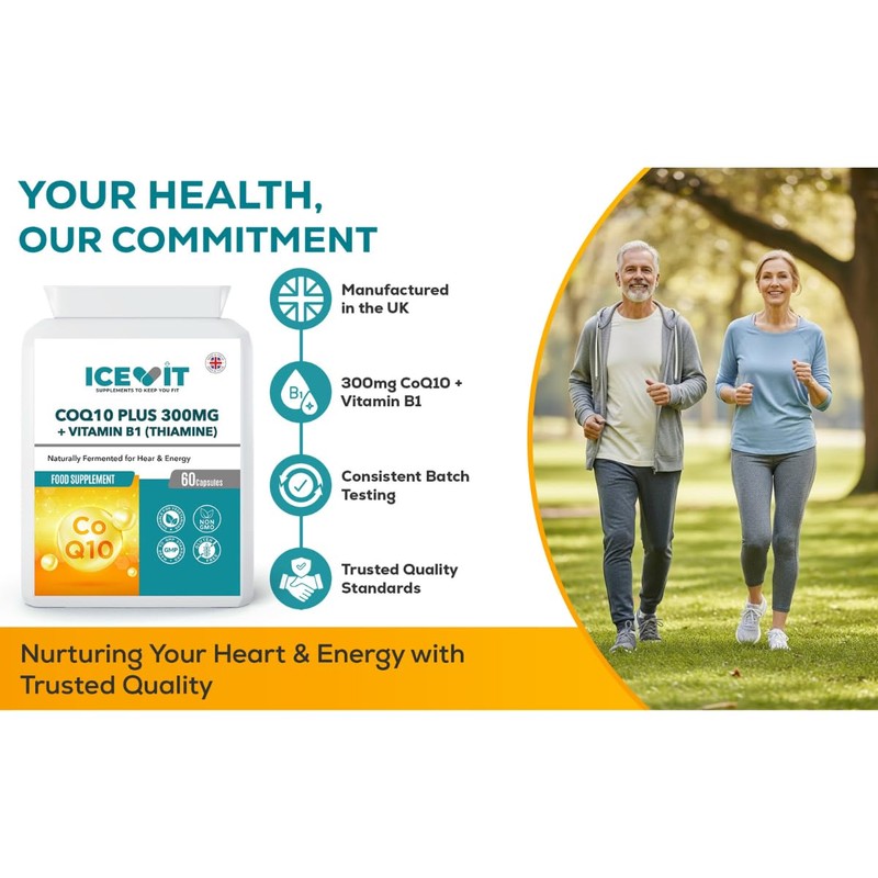 CoQ10 300mg with Vitamin B1 (Thiamine) – 60 Vegan Capsules