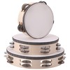 3Pack Double Row Tambourine for Adults 6 Inch 8 Inch