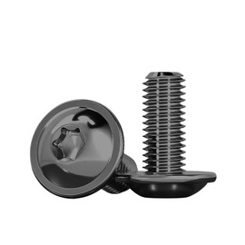 Drenky M5 Rounded Head Screws with Flange Pack of 20, M5 x 16 mm Screws Torx Black ISO 7380-2 Machine Screws Rustproof Stainless Steel A2 V2A Rounded Head Screws Flange Screws Flat Head Screws