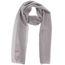 WESTEND CHOICE Ladies Chiffon Scarves Women Plain Neck Scarf Soft Headwrap Girls Headscarf Sheer Wrap women's scarves & wraps 150x45 cm (Light grey)