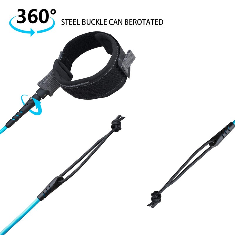 Surfboard Leash,Straight Rope Single Turn Surf Leash for Longboard,Paddleboard,Surfboards 5.5mm