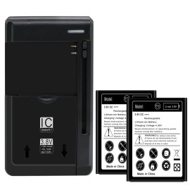 For AT&T Bundle of 2x 1550mAh Substitutable Battery Wall Charger f Cingular Flex EA211101