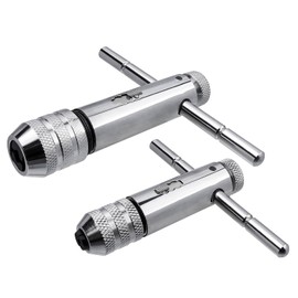 Gasea 2Pcs Adjustable T-Handle Ratchet Tap Wrench Set for M3-M8 and M5-M12 Metric Taps