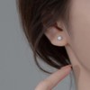 Silver 925 Silver Earrings, Gold, 18K Coating, Opal, Small, Mini