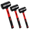 LOZAGU 3-Pack Rubber Mallet Hammer 8oz 16oz and 24oz, Fiberglass