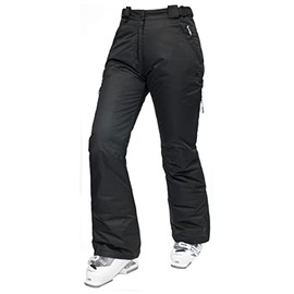 Trespass Women's Lohan Waterproof Ski Pant with Removable Suspenders (Black, Small (29 inch Inseam))