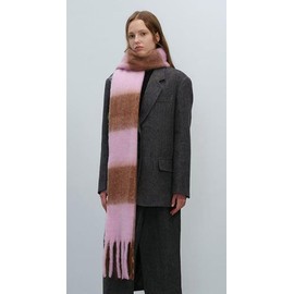 MININAI Women Chunky Plaid Scarf Oversized Big Grid Tassel Large Wrap Scarf Soft Fall Winter Thick Warm Shawl Scarves (Pink Brown)