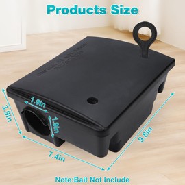 Rat Bait Stations 12 Pack - Mouse Bait Station with Key-Locking Box Child & Pet-Safe, Rodent Bait Station for Outdoor Indoor use（10''*7.5''*4''