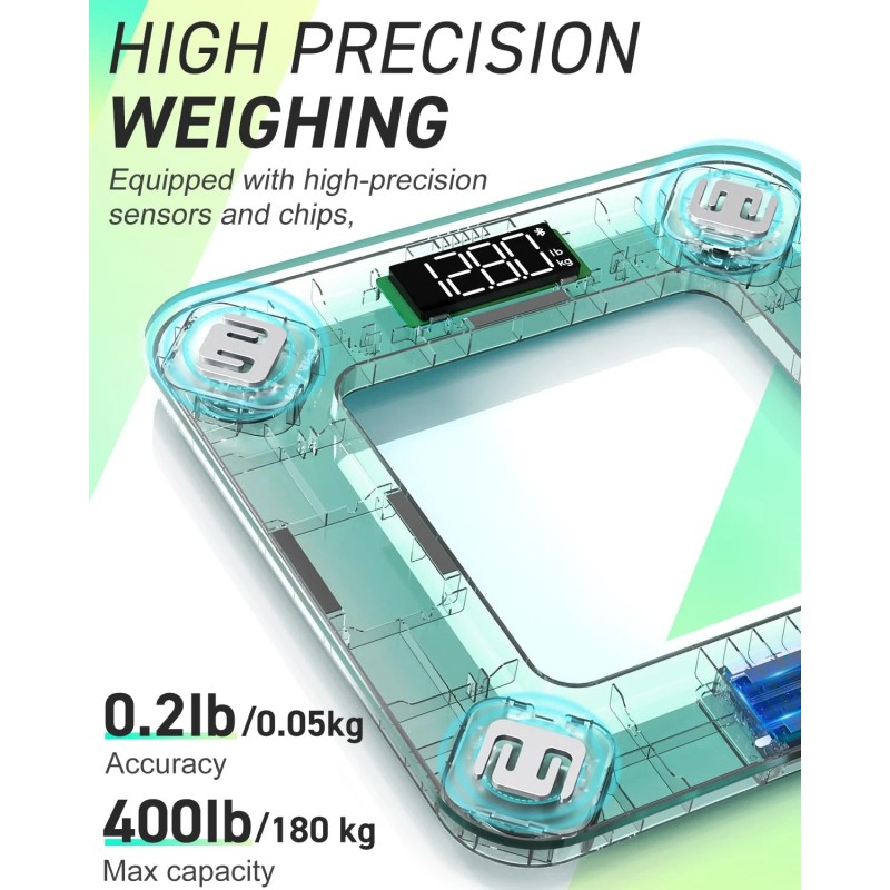 INSMART Smart Scale for Body Weight, Digital Bathroom Scale with