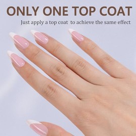 Misssix Puntas de Uñas de Gel Francés, 150 Piezas, Punta Francesa, Prensa En Uñas, Color Rosa Almendra Mediana, Sin Necesidad de Limar Puntas Predurab