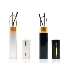 GINGEREYE 2 Pack Slim Pocket Reading Glasses for Men Women Blue Light Blocking Compact Readers Spring Hinge Metal Frame Eyeglasses with Portable Pen Clip Tube Case +3.0