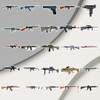 Realistic Firearm Sticker Set, Survival Game, Military, Waterproof Seal Collection