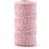 Pink and White Twine,100M/328 Feet Cotton Bakers Twine,Christmas String,Heavy Duty