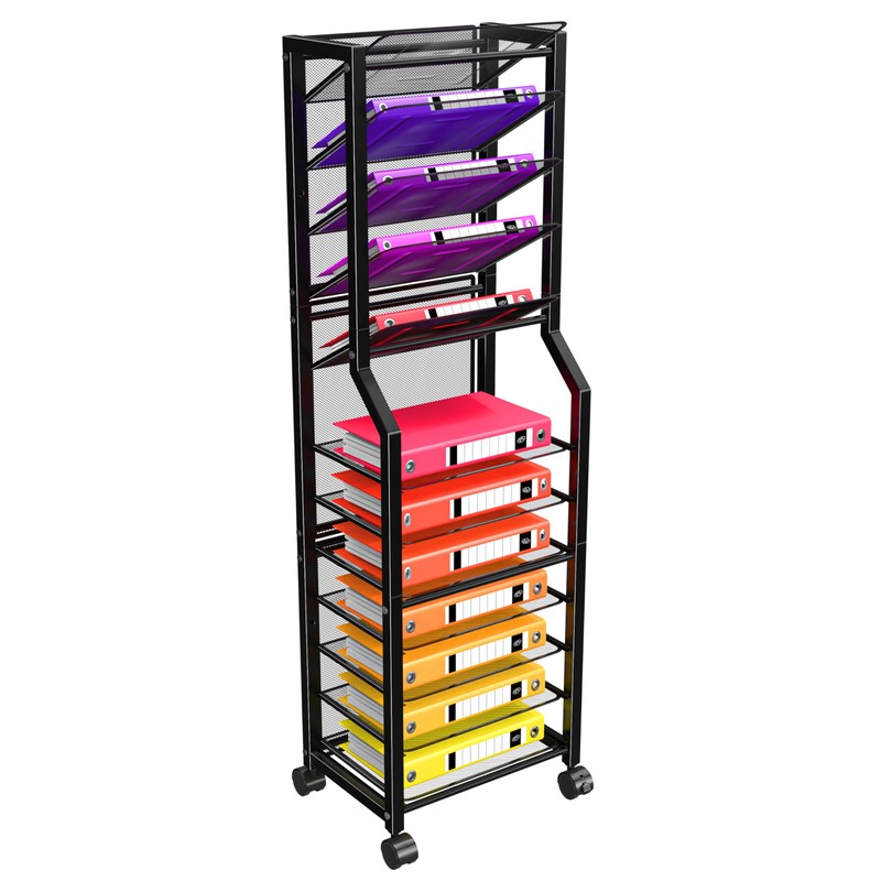 Simple Trending 12 Tier Rolling File Cart,Desk File Organizer with