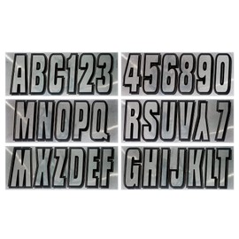 Hardline Products Series 320 Factory Matched 3-Inch Boat & PWC Registration Number Kit, Chrome/Black - CHBLK320