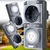 4smile Outdoor Timer, Set of 3, Mechanical IP44 Timer Socket,