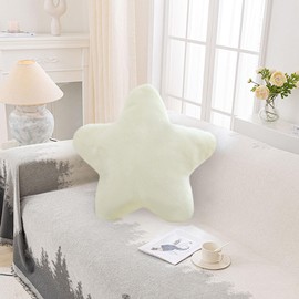 bechoanigel Cuddly Cushion Children, Star Cushion Aesthetic 30 x 30 cm, Sofa Cushion, Cuddly Cushion, Decorative for Girls and Boys, Bedroom, Cars, Living Room, Sofa, Bed, Gift (White)
