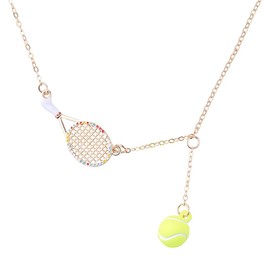Tennis Ball Friendship Necklace for Best Friends Women Men Inspirational Birthday Graduation Gifts Tennis Lover Hair Accessories for Player Daughter Son Tennis Racket Necklaces