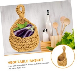 FUNOMOCYA 1piece Multi-function Wall-mounted Storage Basket for Fruits and Vegetables Made of Rope for Kitchen Organization and Space-saving Mini