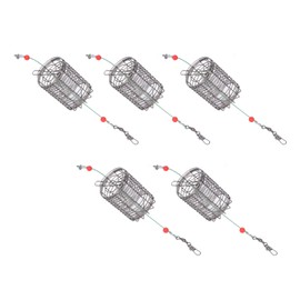 Fishing Bait Cage Basket, Stainless Steel Compact Fishing Lure Cage for River for Crab (M)