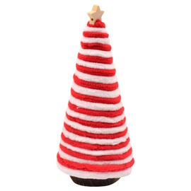 Small Christmas Tree Mini Cloth Christmas Trees Red and White Striped Cotton Rope Tabletop Artificial Xmas Tree Ornaments for Holiday Home Office Bedroom Tabletop Decors Unique Gift