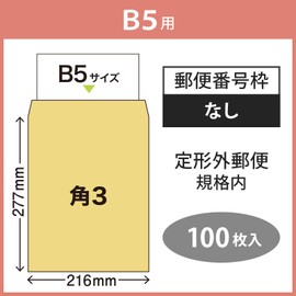 マルアイ 封筒 B5 角形3号 角3 茶封筒 クラフト封筒 100枚 PK-137