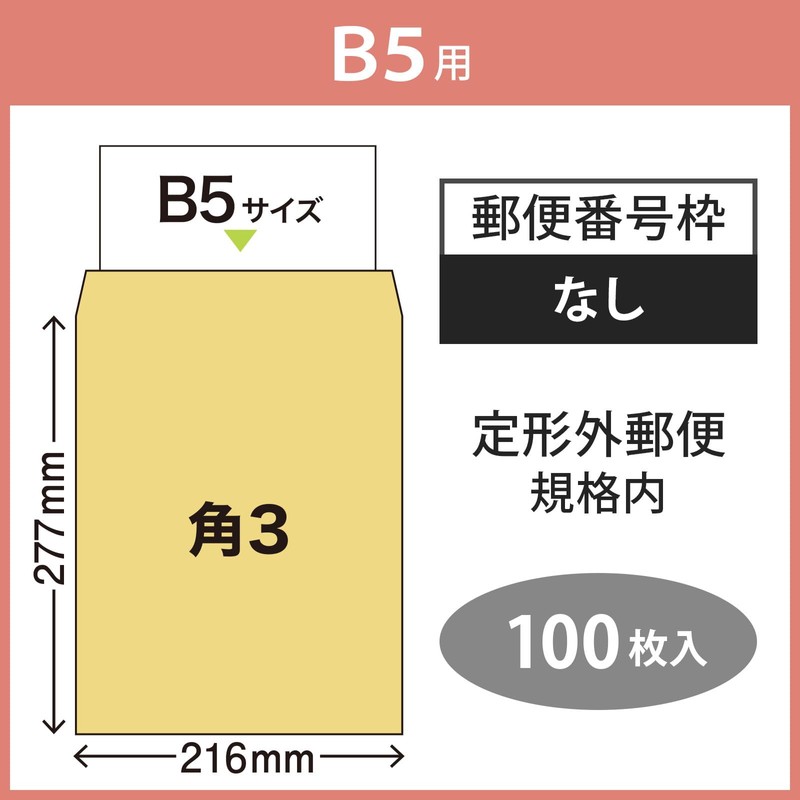 マルアイ 封筒 B5 角形3号 角3 茶封筒 クラフト封筒 100枚 PK-137