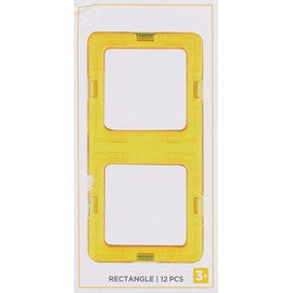 MAGFORMERS Rectangle 12 Pieces Rainbow Colors, Educational Magnetic Geometric Shapes Tiles Building STEM Toy Set Ages 3+