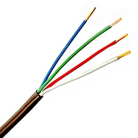 PHAT SATELLITE INTL 10ft Brown Thermostat Wire 20/4 Solid Copper 20AWG 4-Conductor Power Limited Circuit Wire Flame Retardant PVC, UL Listed CL2, Fire Alarm Security Cable (10 feet, Brown)