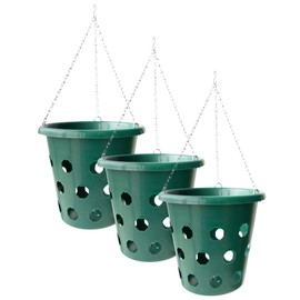 Bloom Master Hanging Baskets - 6 Gallon (3 Pack) - Large Hanging Planters for Outdoor Plants - Use as a Hanging Flower Basket, Strawberry Planter, Herb Planter, More - Hanging Pots for Plants Outdoor