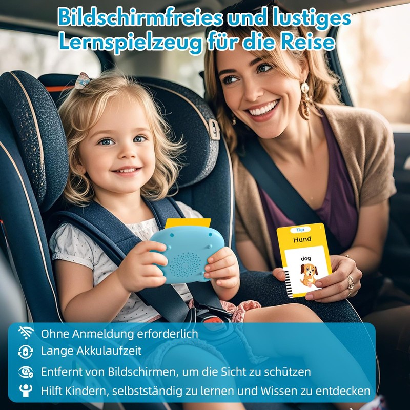 Winnrok Talking Flashcards German, Language Promotion Learning Toy for Children