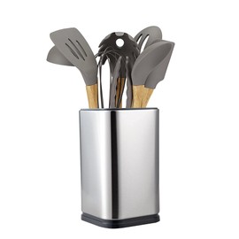 IMEEA Chopstick Stand, Cutlery Holder, Square Shaped, 6.7 inches (17 cm), Stainless Steel, Cutlery Case, Silver