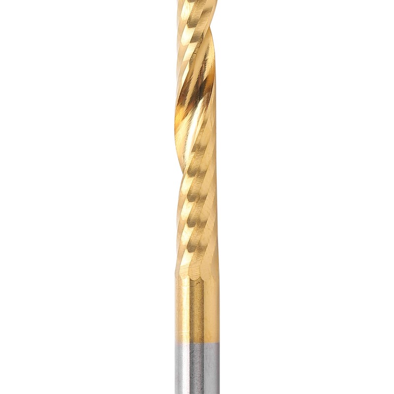 5Pcs End Mill TiPlated 1Flute CNC Spiral Router Bit HighSpeed