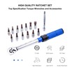 KATSU 1/4 Inch Drive Click Torque Wrench 15 PCs Set