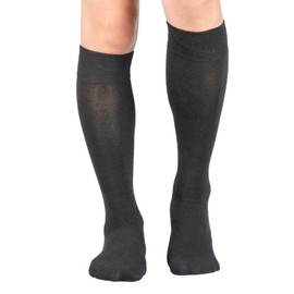Y2Y2 3 Pairs Men's Knee-High Dress Socks/Black x3 / Shoe Size (4-10)