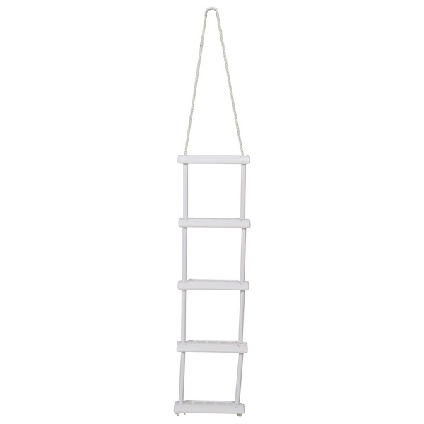 attwood 11865-4 Rope Ladder, 5-Step, 11 ¾-Inch-Wide Blow-Molded Steps, Textured Step Surfaces, Nylon Rope