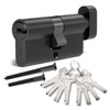 Bwintech 90 mm (45T/45) Black Zinc Alloy Euro Cylinder Lock,