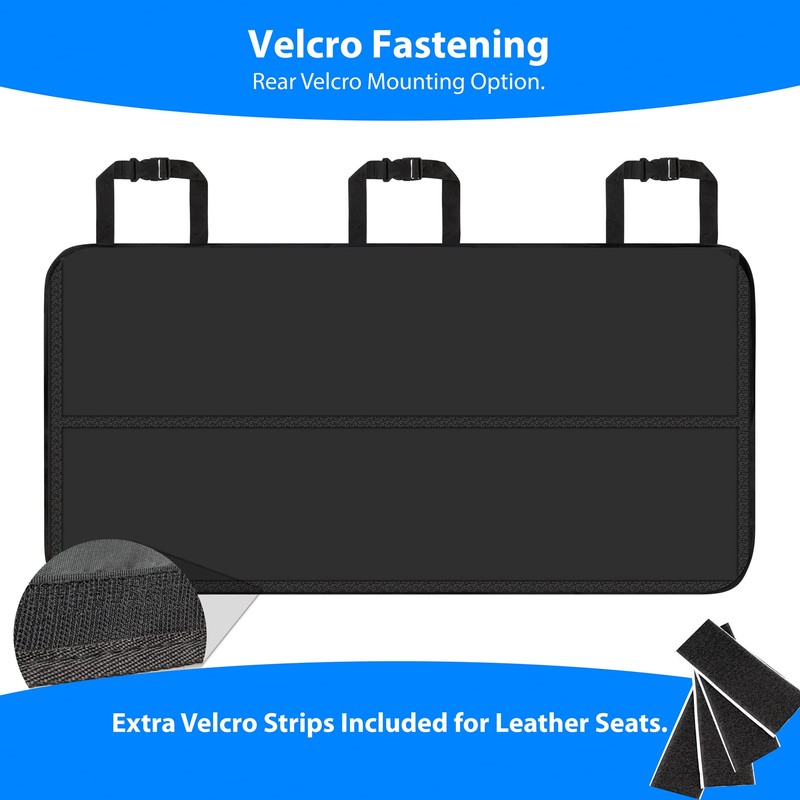 Car Boot Organiser - Backseat Storage Organizer with 4 Elastic